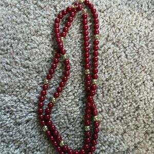 Elegant Red Beaded Necklace